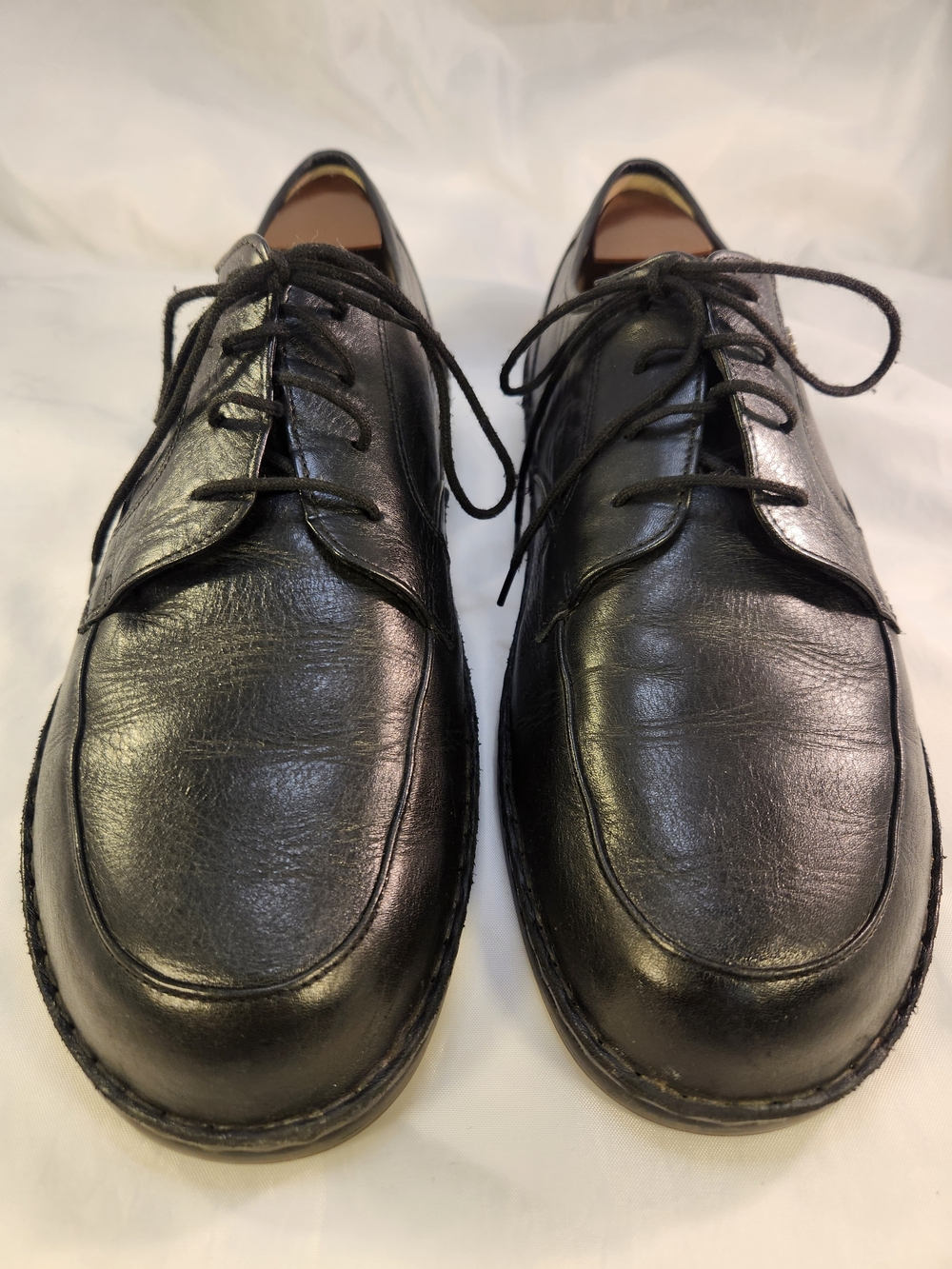 FINN COMFORT HILVERSUM BLACK LEATHER MEN SHOES LACES OXFORDS SIZE 10-10.5